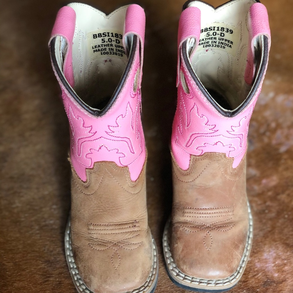 Leather toddler western boots